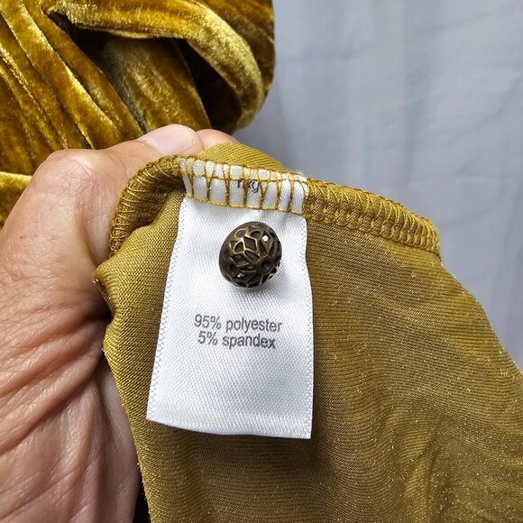 Maurices Gold Velour Babydoll Top Goth Boho Gypsy Hippie M - Picture 10 of 12